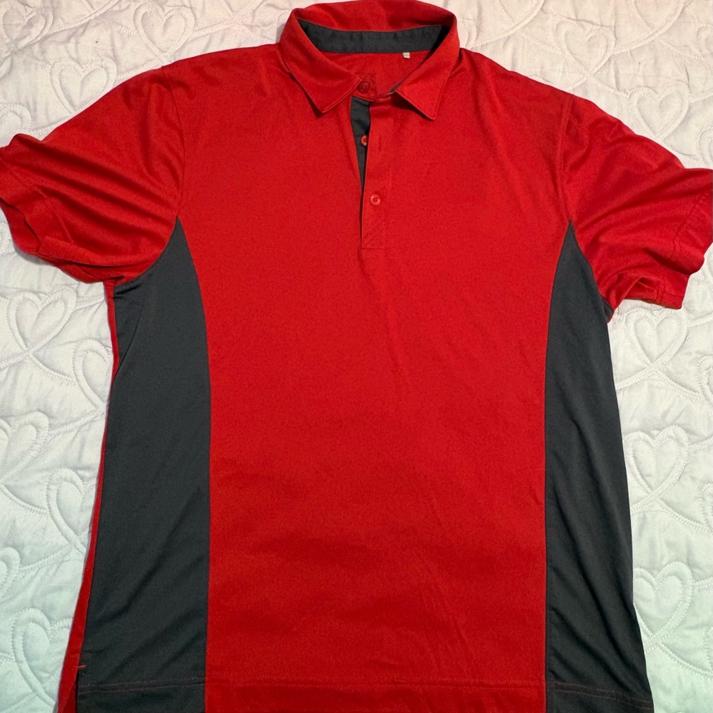 Red & Black Men's Performance Polo Shirt
